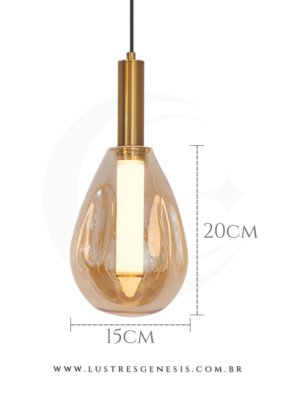 O Pendente Moderno em metal preto e vidro une elegancia e estilo contemporaneo para seu ambiente.